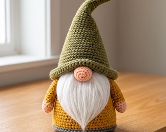 Standing Gnome Crochet Pattern, Amigurumi Doll, Cozy Home Decor (PDF)