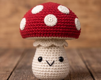 Crochet Mushroom Amigurumi Pattern, Kawaii Forest Plushie (PDF)