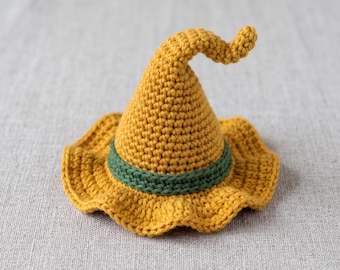 Mini Crochet Witch Hat Pattern, Halloween Amigurumi Accessory (PDF Download)