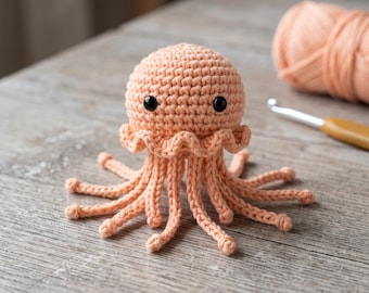 No Sew Jellyfish Amigurumi Crochet Pattern, Beginner Plushie (PDF)