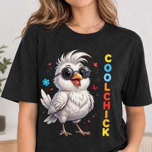 Unisex t-shirt Cute Funny Chick Bird Lover Colorful Cartoon Chicken Humor