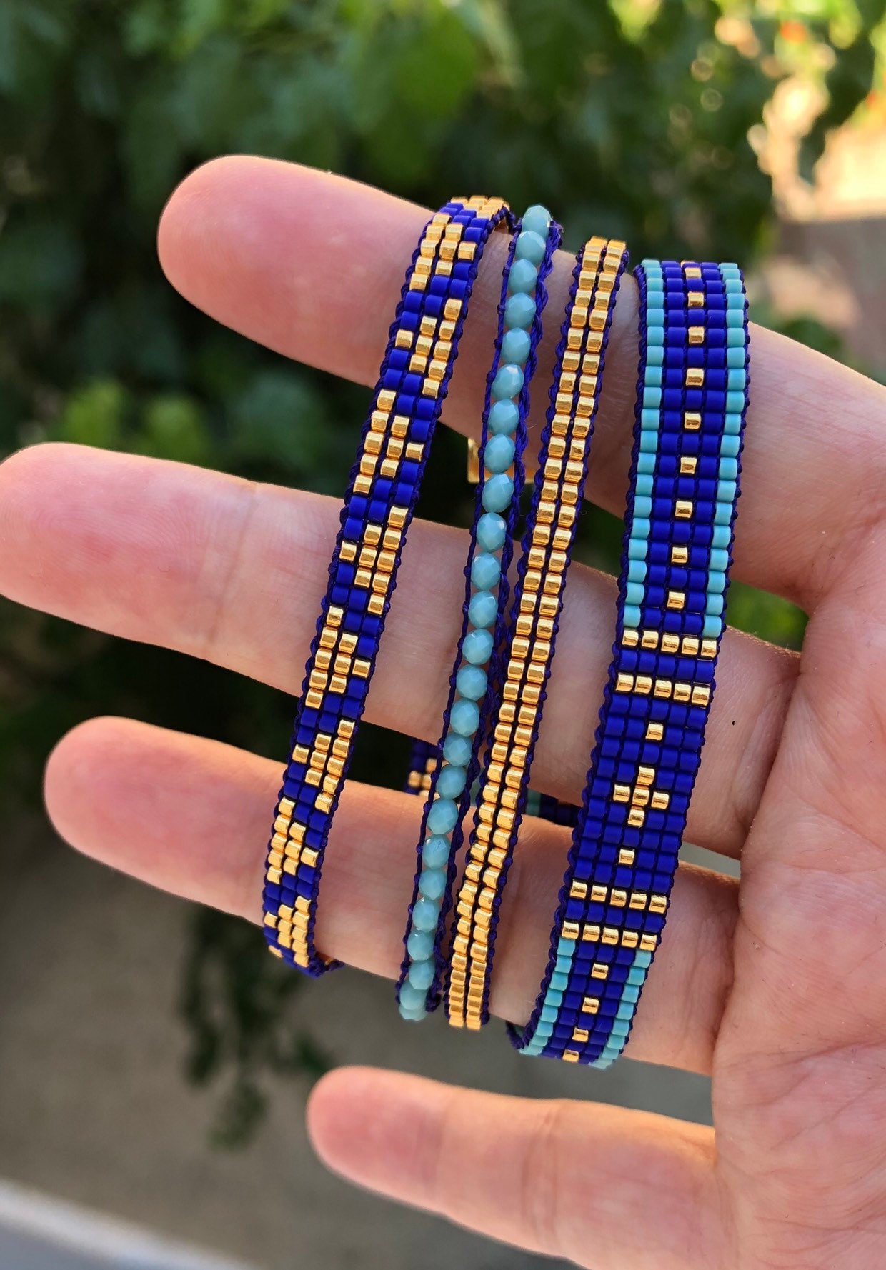 Turquoise Hand Woven Loom Bracelet Multi Beaded Wristband - Etsy Canada
