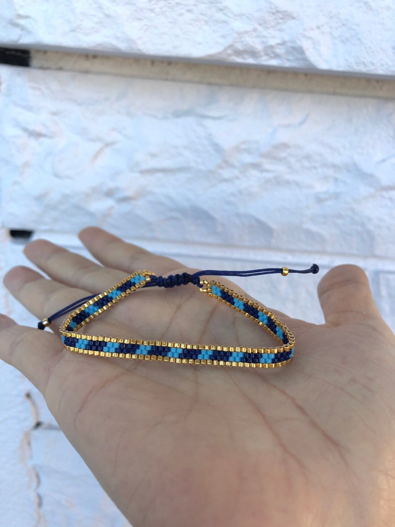 Blue Hand Woven Bracelet Wearable Art for Women Ethnic Etsy