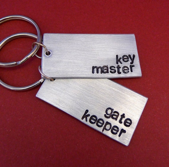 Key Master and Gate Keeper A Set of 2 Hand Stamped Etsy