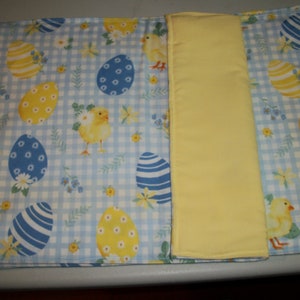 Set of 4 Handmade Placemats with Little Yellow Chicks and Eggs! Handmade! Never Used!