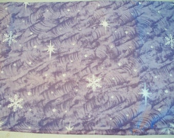 Winter Snowflakes on a Purple Background! Set of 2 Handmade Pillowcases! Never Used!
