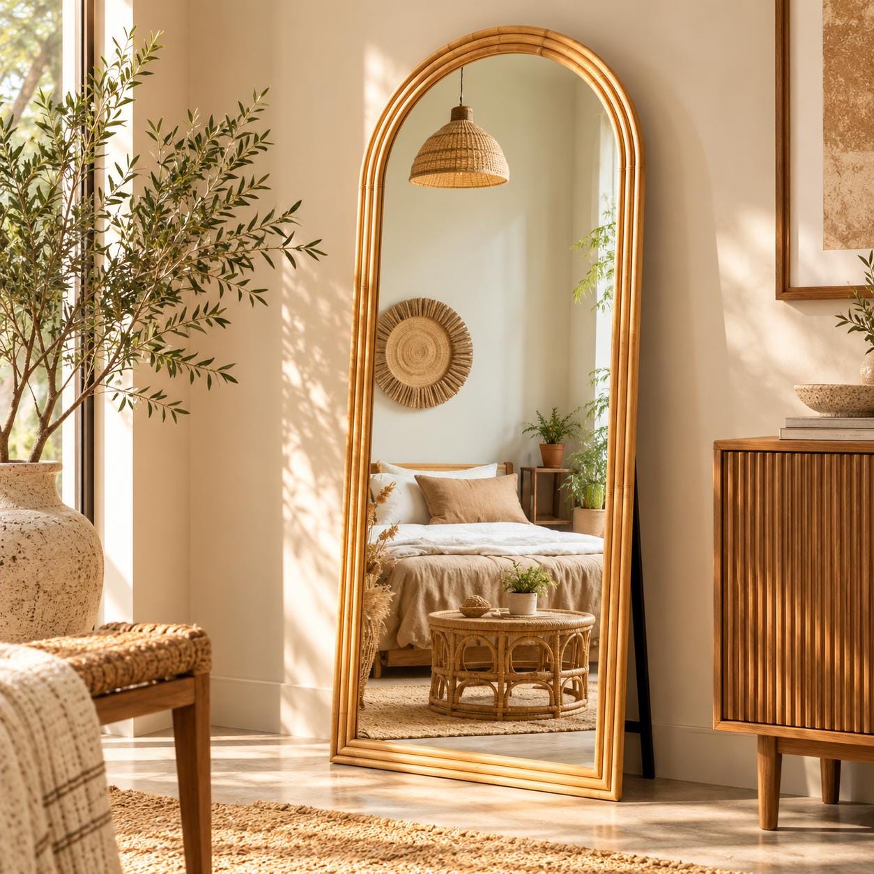 Rattan Mirror - Etsy