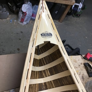 72 Canoe Chandelier, dark stain, pine trim. image 5