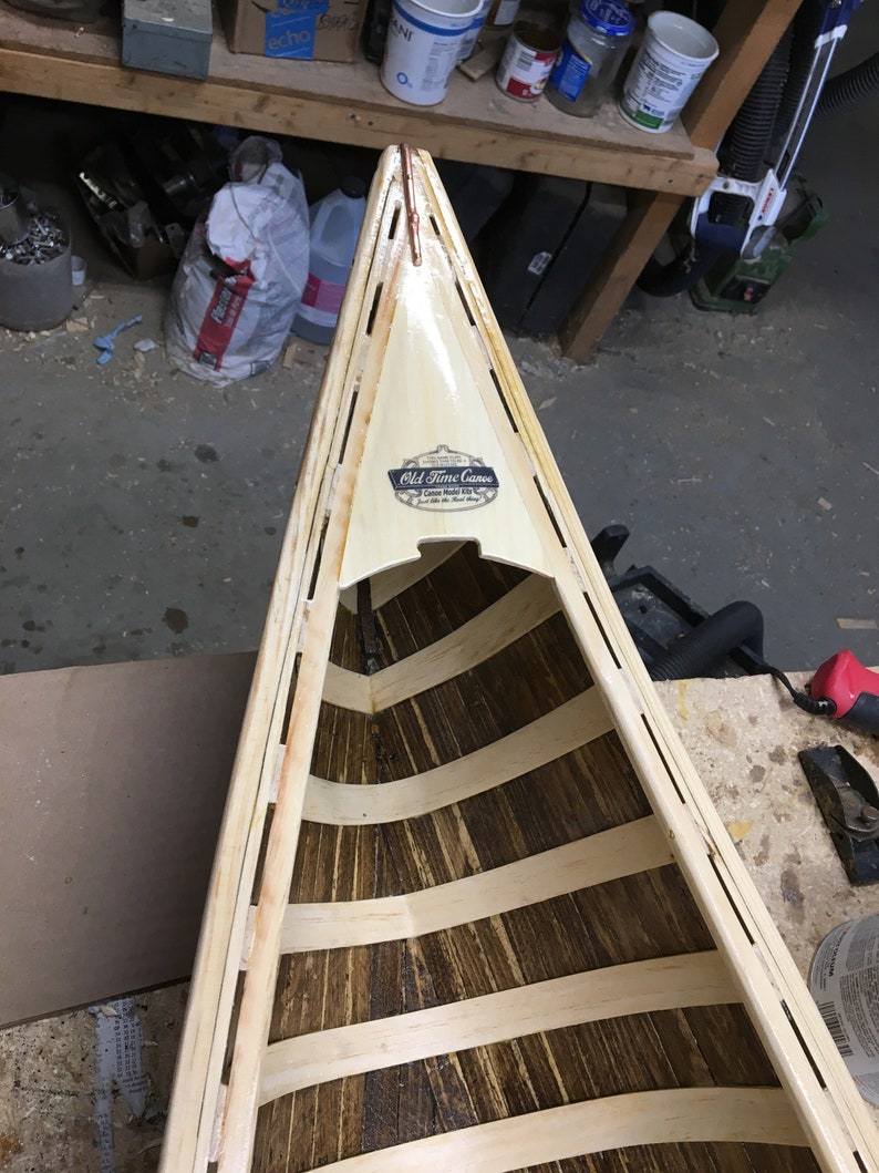 72 Canoe Chandelier, dark stain, pine trim. image 5