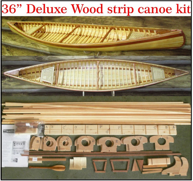 36 Deluxe Wood Strip Canoe Kit Etsy