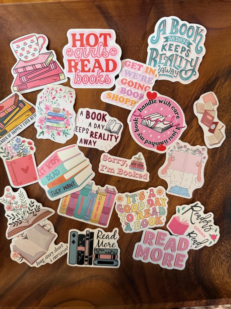 Book Lover Sticker Bundle | 20 Assorted Bookish Designs (set of 20) - Etsy