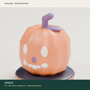 Pompoen STL & 3MF, vierkleurig Halloween-beeldje met montagehandleiding | Ember
