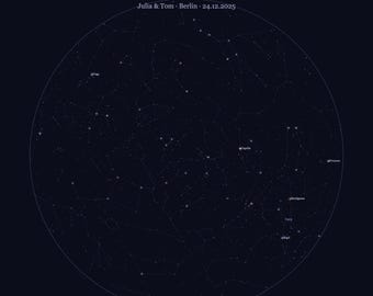 TEST Personalisierte Sternkarte, Poster Nachthimmel Geschenk Astronomie