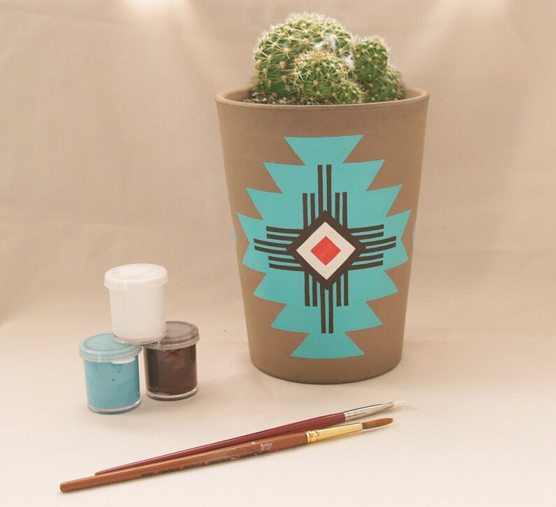 Constant Hand Painted Native American Inspired Plant Pot Etsy