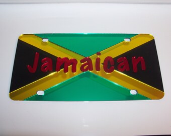 Metal Insert License Plate Frame Wah Gwan Jamaica Jamaican Weatherproof Car Accessories Black 2 Holes Solid Insert