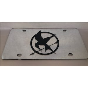 Mockingjay Inspired Mirror Laser License Plate Silver/Black NEW!!