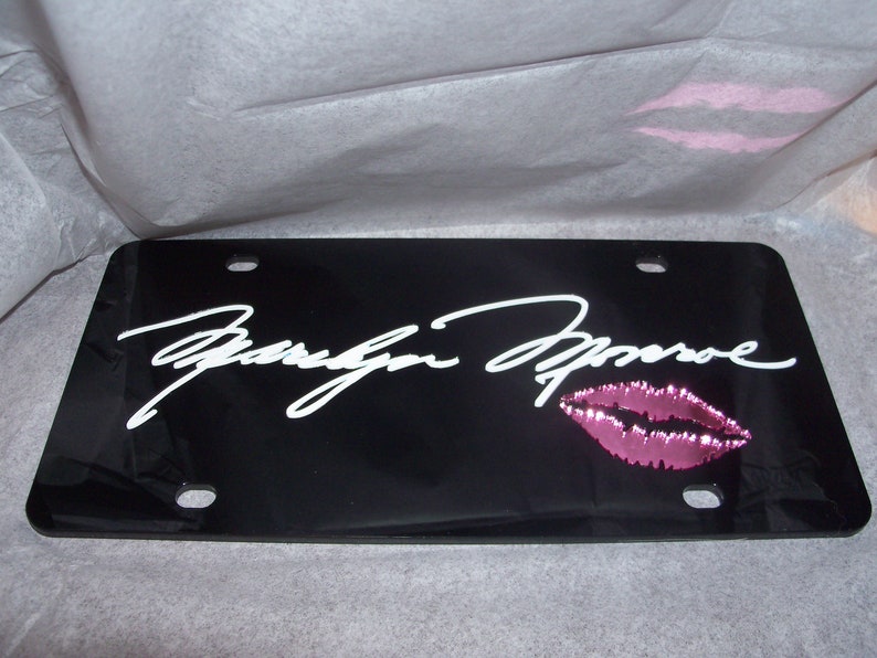 Monroe Inspired Signature Mirror Laser License Plate NEW Etsy