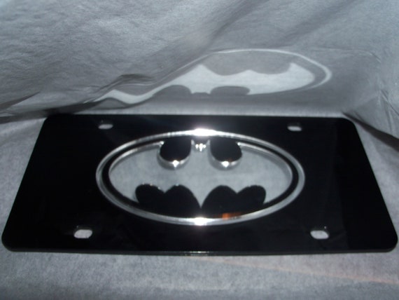 Batman Mirror Laser License Plate Black//Silver NEW!!