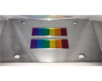 Gay Pride, No Hate, Gelijkheid Laser Gesneden Acryl Spiegel Kentekenplaat