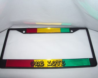 Reggae, One Love, Rastafari, Marco para matrícula ¡Nuevo!