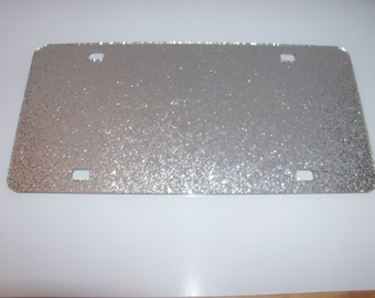 Blank Silver Sparkle Acrylic License Plates 12" x 6" wholesale available
