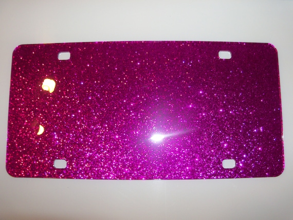 Blank Purple Sparkle Acrylic License Plates 12/" x 6/" wholesale