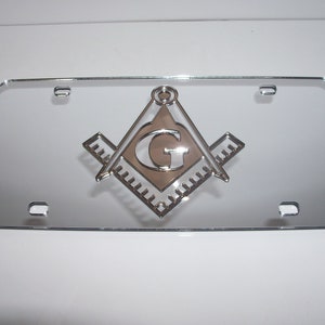 Masonic Mirror Laser License Plate Color's Silver/Brown NEW!!
