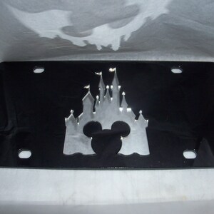 Targa laser a specchio acrilico Princess Castle NUOVA!! immagine 2