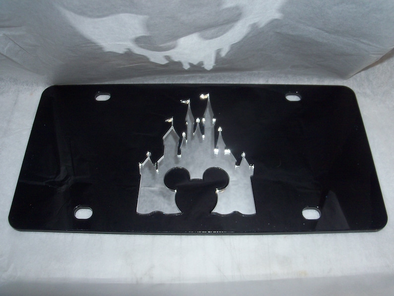 Targa laser a specchio acrilico Princess Castle NUOVA!! immagine 2