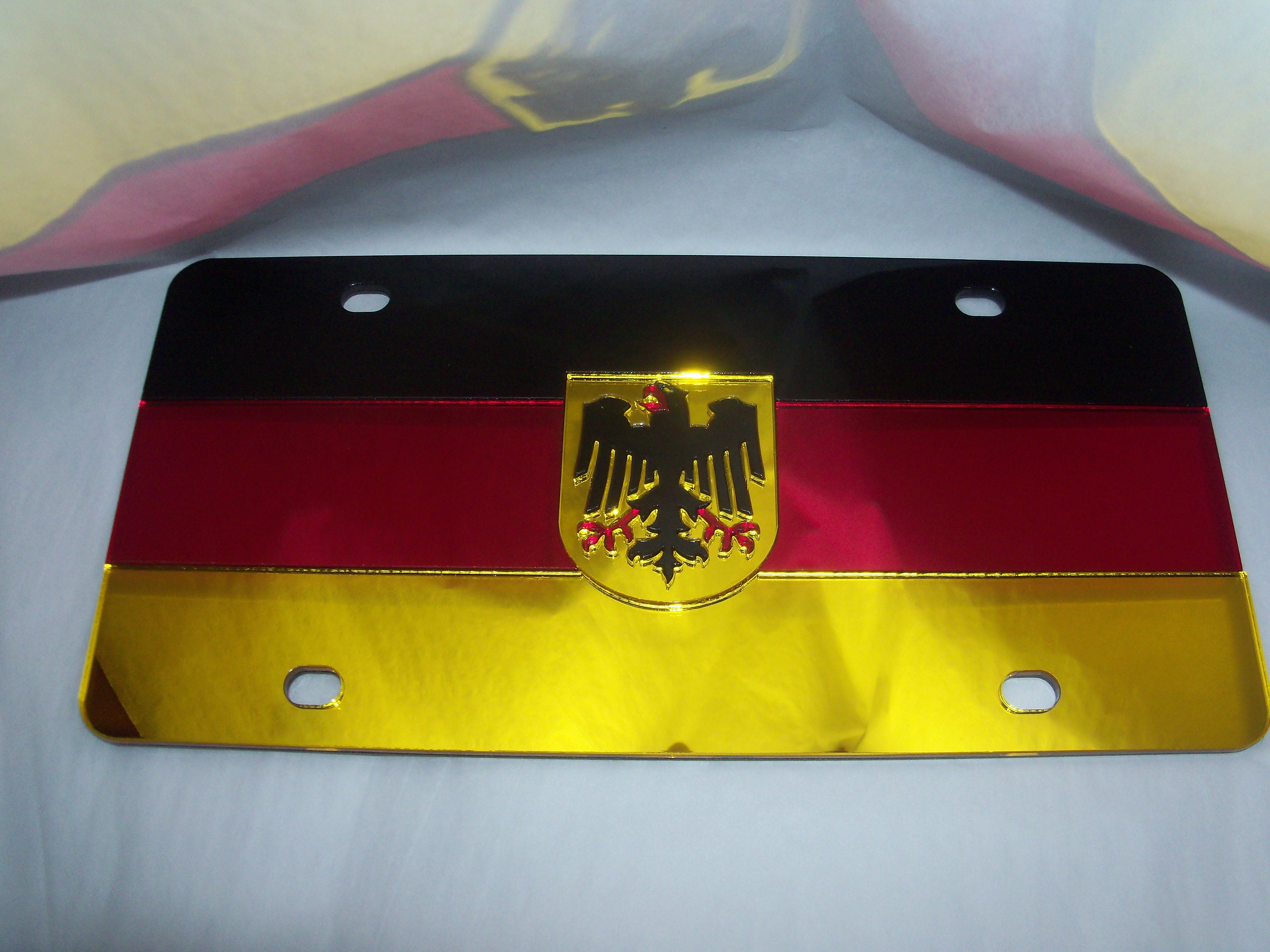 Buy GERMAN, GERMANY AMERICAN Flag Metal Car License Plate Auto Tag.  Deutschlandfahne, Bundesflagge. Online in India 