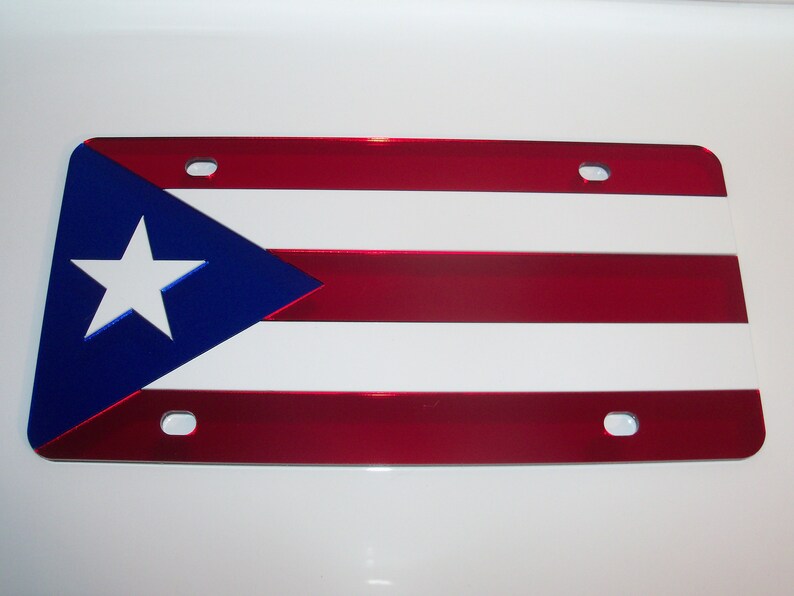 Puerto Rico Flag License Plate Color/'s RedWhiteBlue Brand NEW!