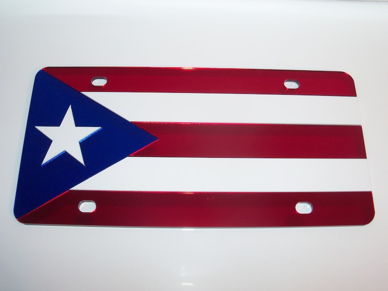 Puerto Rico Flag License Plate Color/'s RedWhiteBlue Brand NEW!