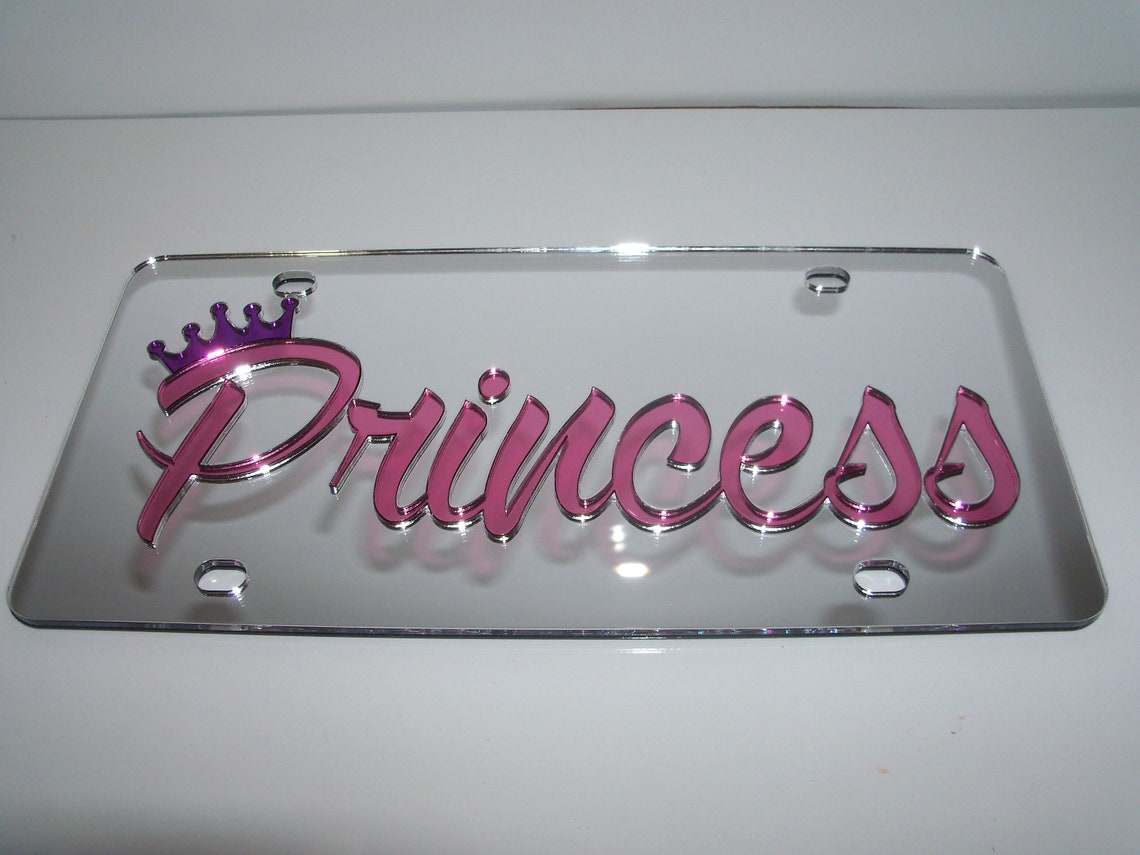 Princess/crown Mirror Laser License Plate NEW Etsy