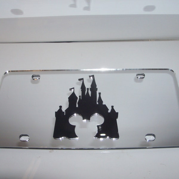Princess Castle Mirror Laser License Plate NEW!!