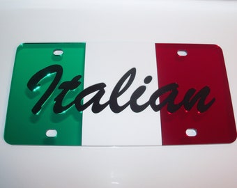 Italia, Italia, Bandera italiana Matrícula Color's - Rojo/Blanco/verde/Negro