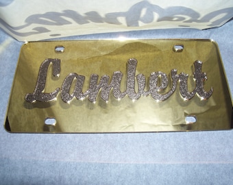 Targa personalizzata con effetto specchio e brillantezza, tagliata al laser!