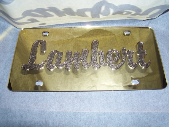 Custom Mirrored SPARKLE Laser Cut License Plate!