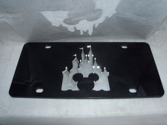 Princess Castle Acrylic Mirror Laser License Plate NEW!!