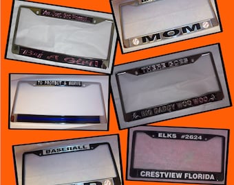 Custom Mirrored Laser Cut License Plate Frame