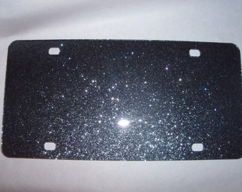 Blank Black Sparkle Acrylic License Plates 12" x 6" wholesale available