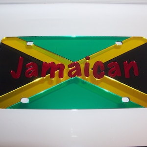 Jamaican Flag License Plate Color's - Green/Yellow/Black/Red Brand NEW!