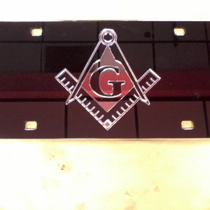 Masonic Mirror Laser License Plate Color's Black/Silver NEW!!