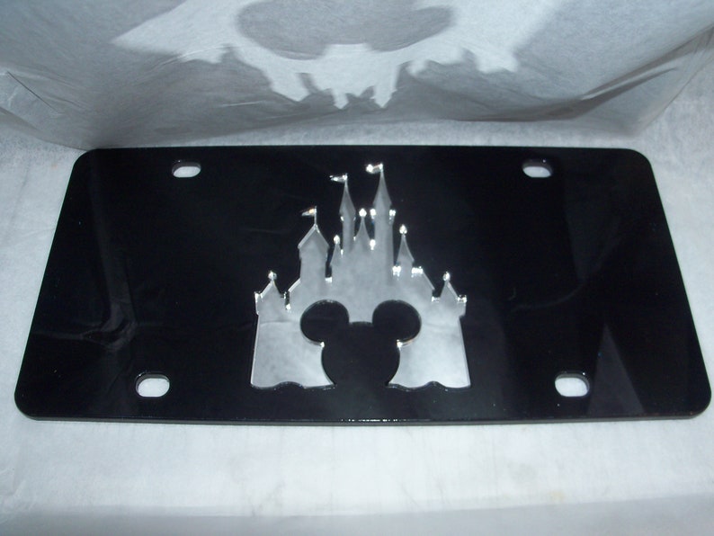 Targa laser a specchio acrilico Princess Castle NUOVA!! immagine 3