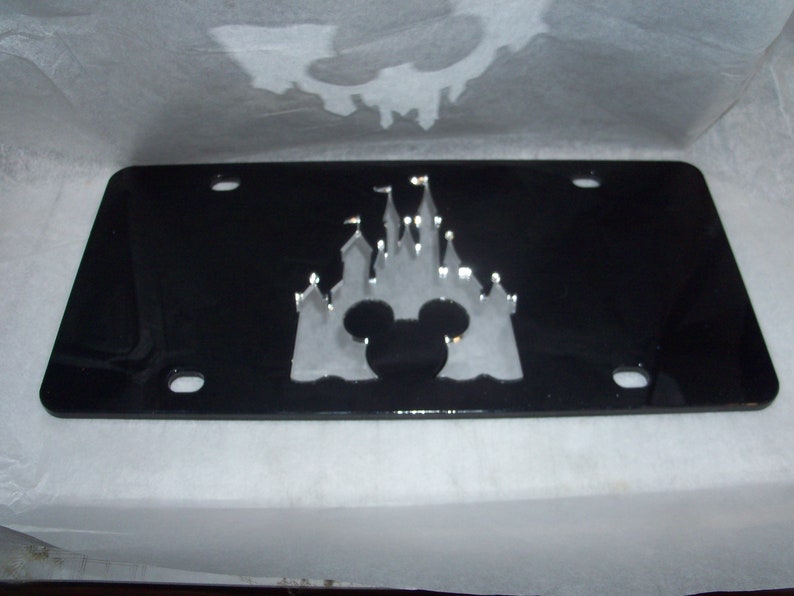 Targa laser a specchio acrilico Princess Castle NUOVA!! immagine 4
