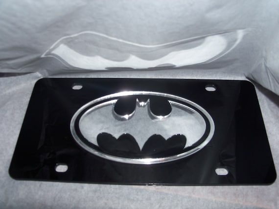Batman Mirror Laser License Plate Black//Silver NEW!!