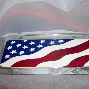American Flag License Plate Color's - Red/White/Blue/Silver Brand NEW!