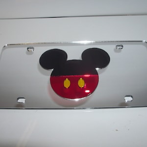 Plaque d'immatriculation laser miroir inspirée de la souris NOUVEAU !!