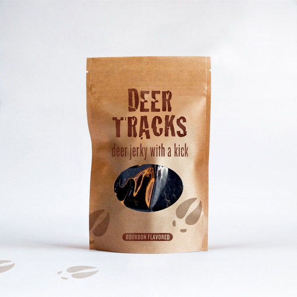 Deer Jerky gastronomique - Infusé de bourbon - Casse-croûte protéiné tendre et savoureux - Fabriqué sur commande - 4 once.