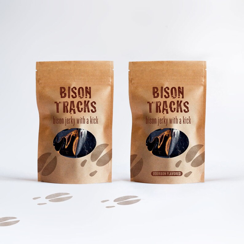 Gourmet Bison Jerky Sampler 2 Packages: Original and Bourbon Infused Made to Order 8 oz. image 1