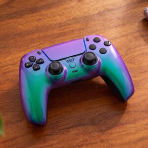 Anpassad Playstation 5-kontroll - Kameleontgrön Lila (Endast framskal)